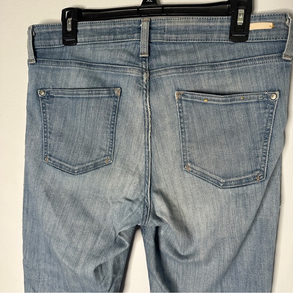 Anthropologie Pilcro Slim Straight Frayed Hem Denim Jeans Ankle Size 31 Tall - Picture 5 of 16